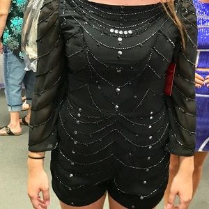 Beautiful beaded black romper!!